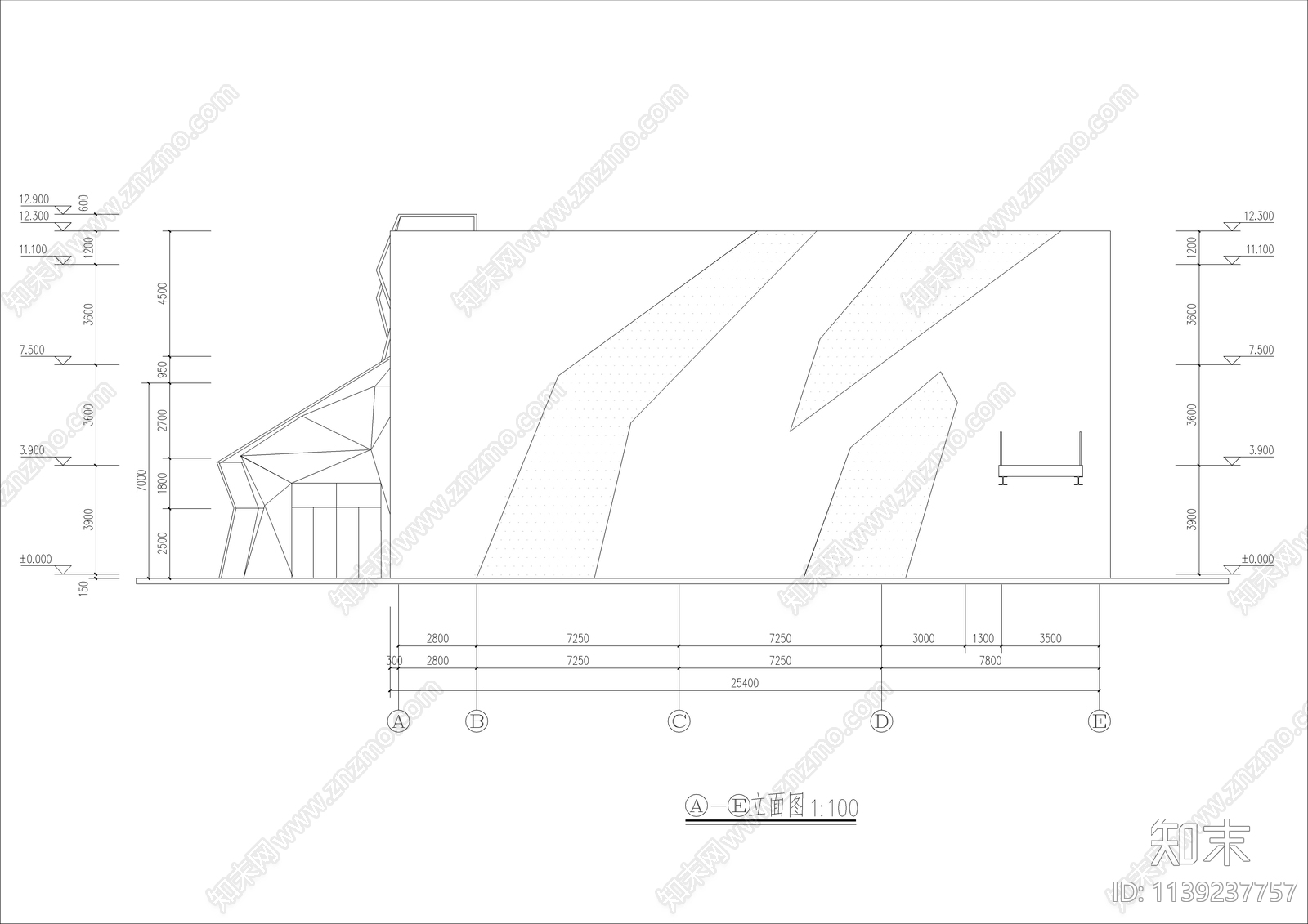 学校三层食堂建筑cad施工图下载【ID:1139237757】