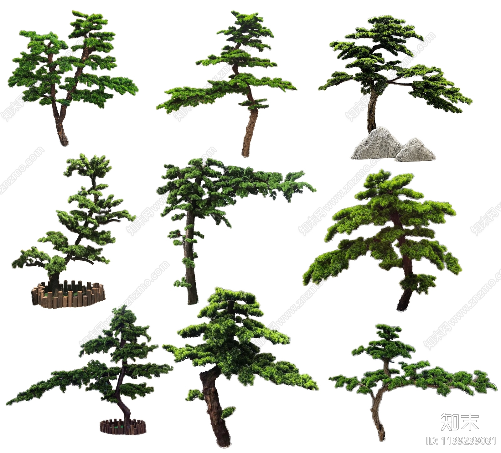 PSD免抠造型松树景石下载【ID:1139239031】undefined