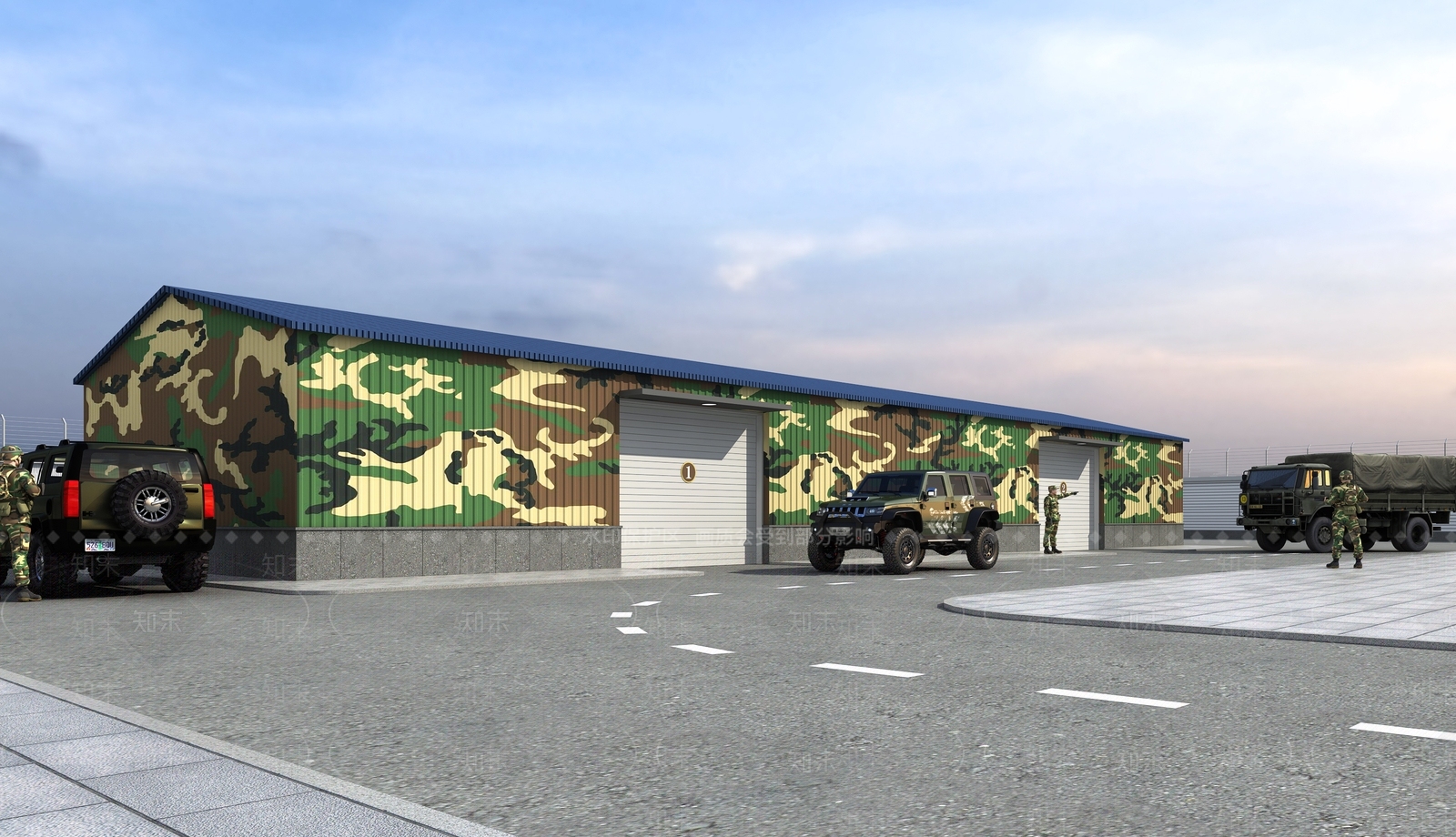 现代武装部库房3D模型下载【ID:1139239678】