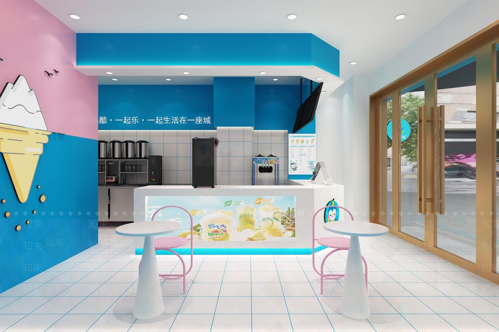 现代风格奶茶店3D模型下载【ID:1139240314】