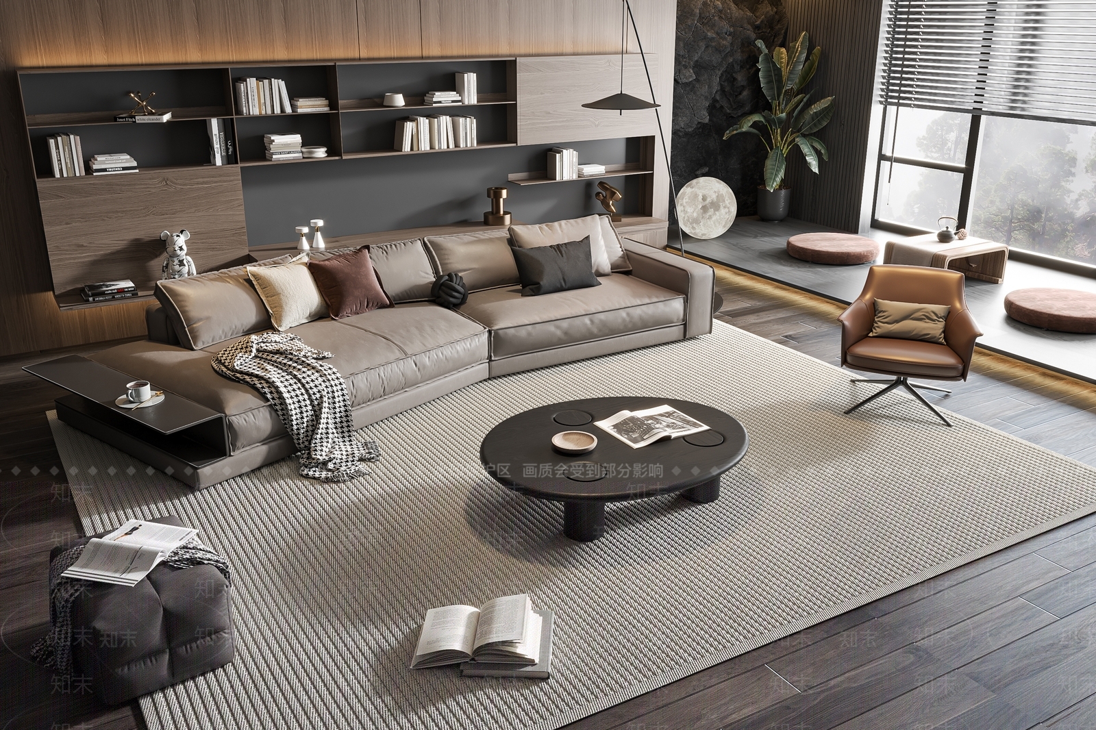 现代沙发茶几组合3D模型下载【ID:1139243042】