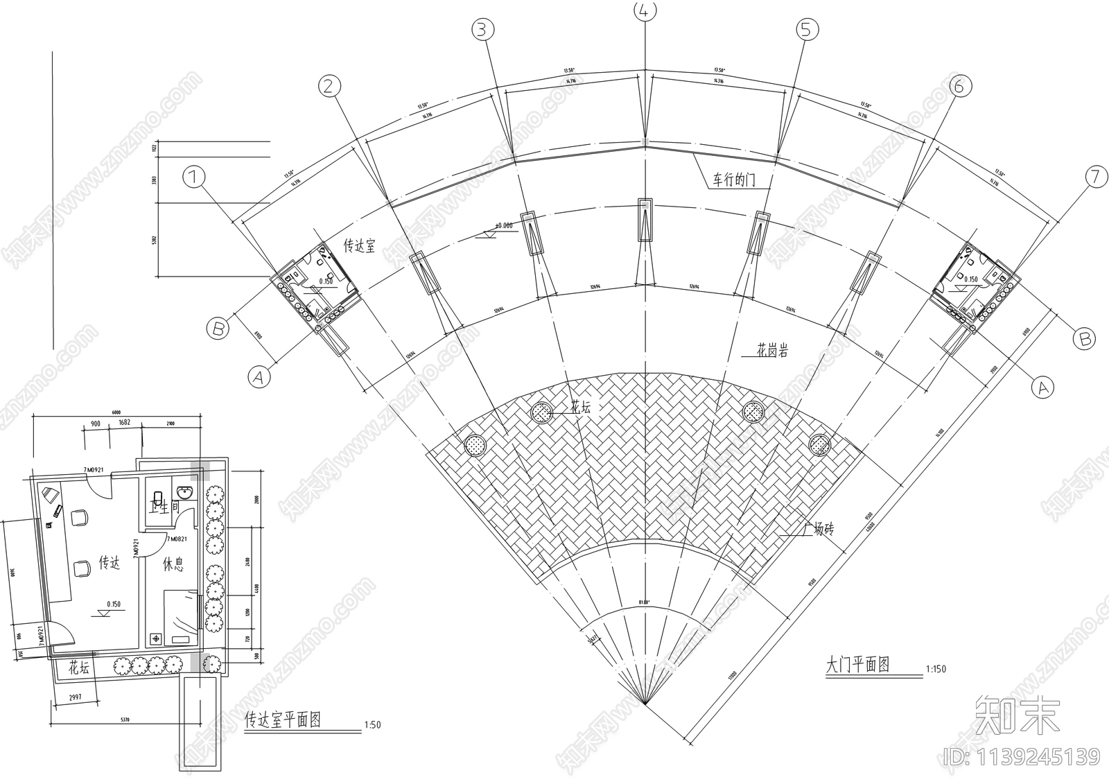 现代景观廊架详图cad施工图下载【ID:1139245139】