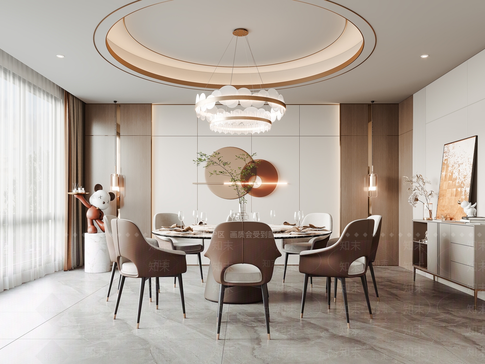 现代餐厅包间3D模型下载【ID:1139245945】