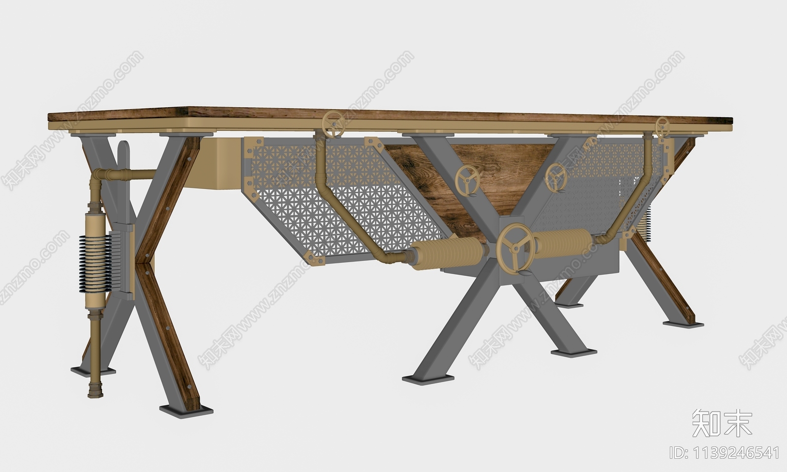 工业风机械复古书桌SU模型下载【ID:1139246541】