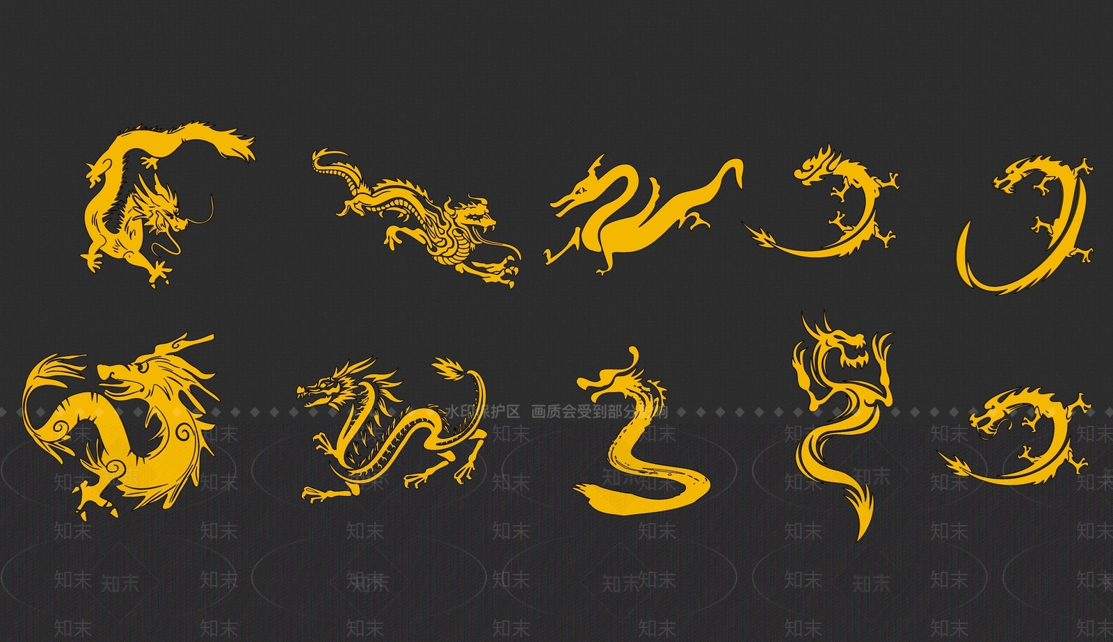 中国龙雕花组合SU模型下载【ID:1139246982】