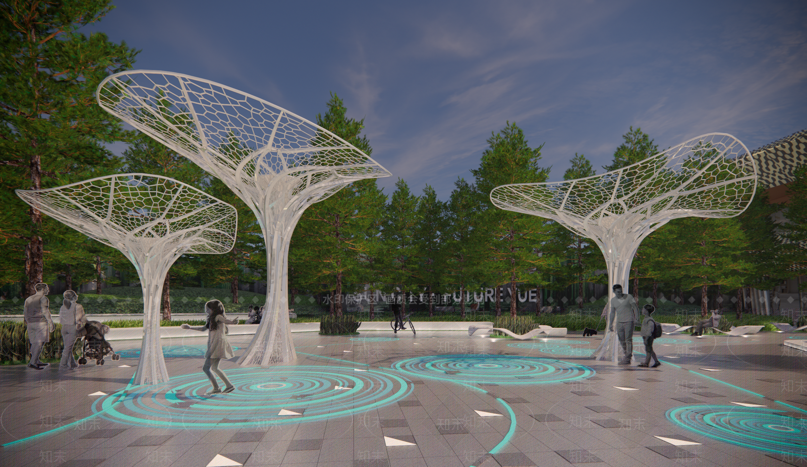 现代花瓣雕塑小品SU模型下载【ID:1139246787】