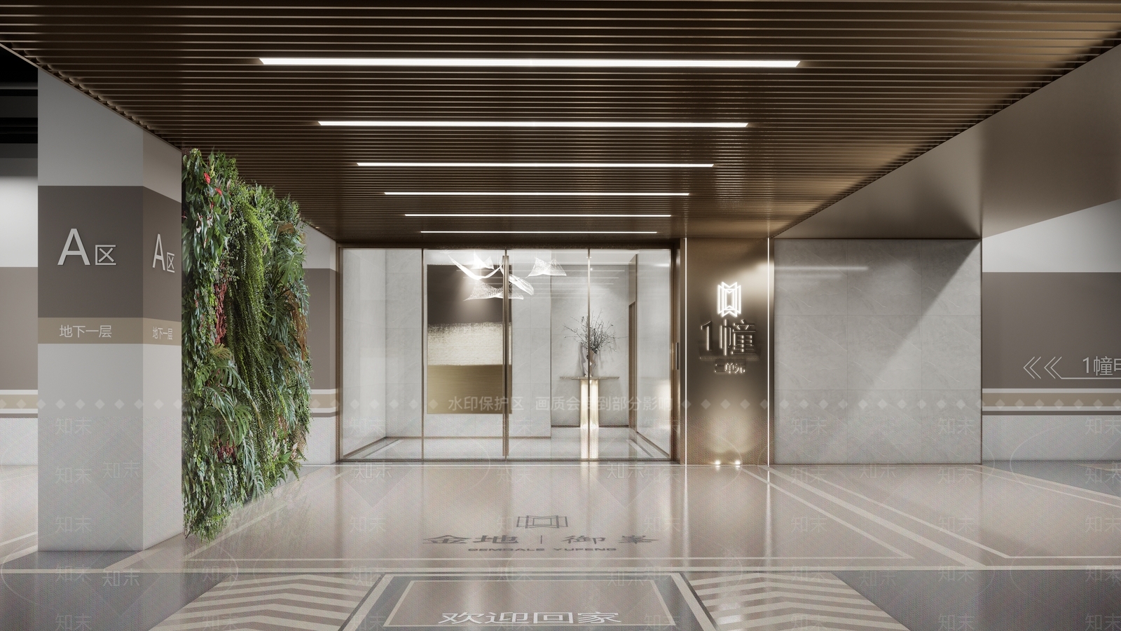 现代大堂电梯厅SU模型下载【ID:1139264542】