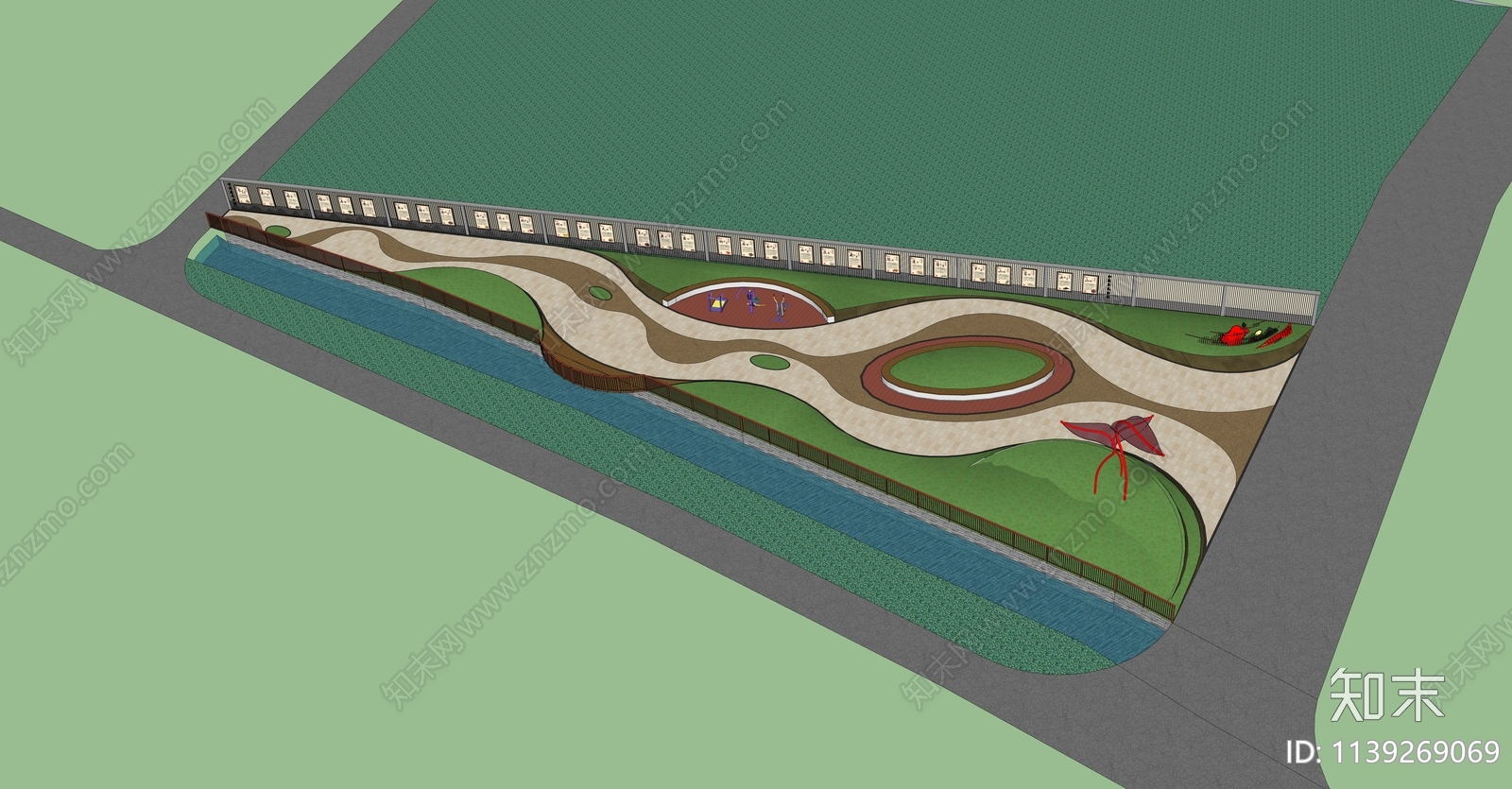 现代口袋公园SU模型下载【ID:1139269069】