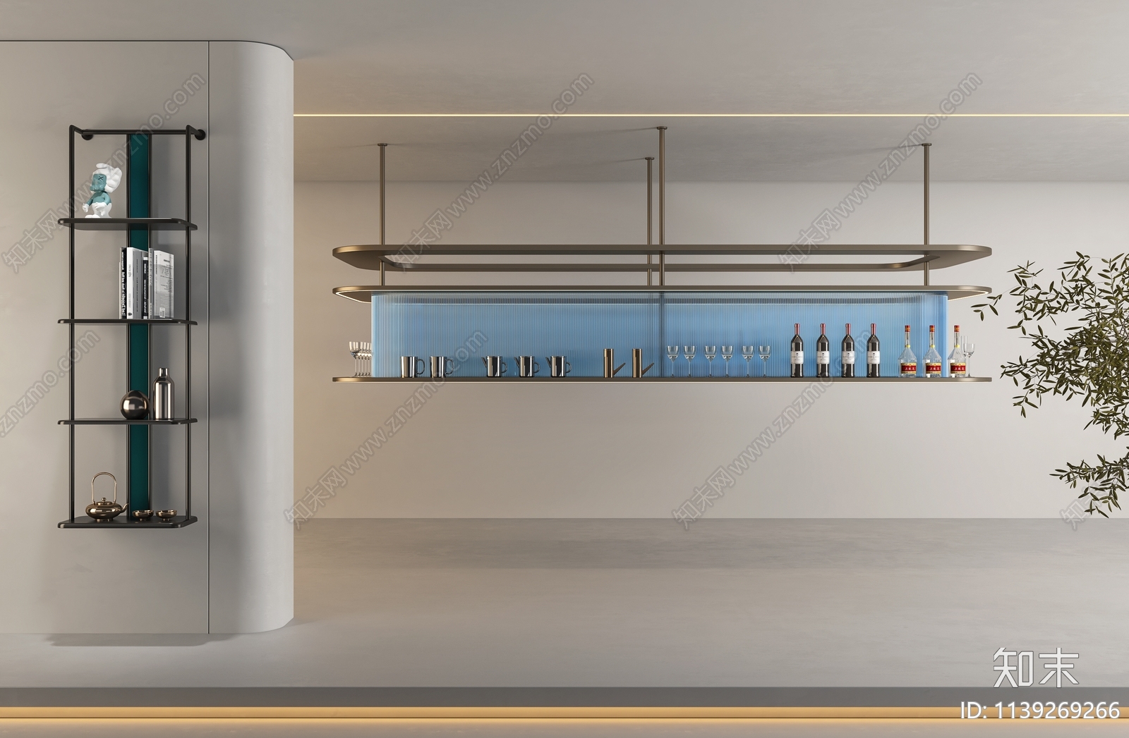 现代悬空置物架3D模型下载【ID:1139269266】