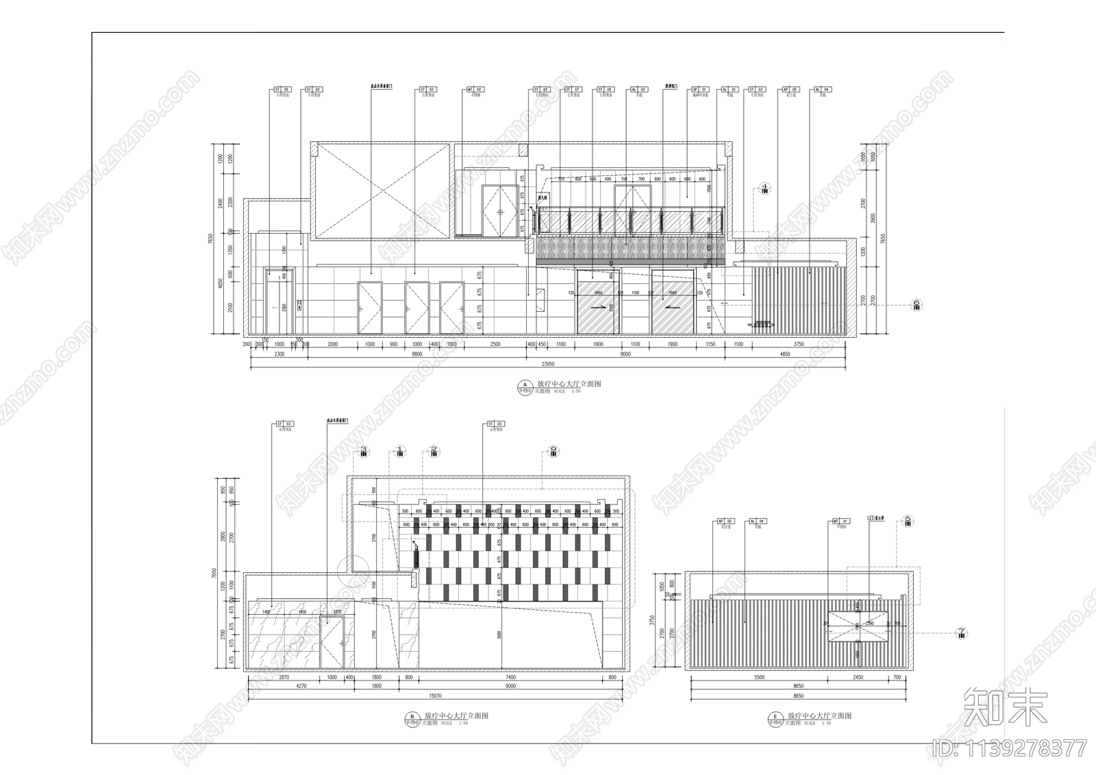 放疗及培训中心装修cad施工图下载【ID:1139278377】