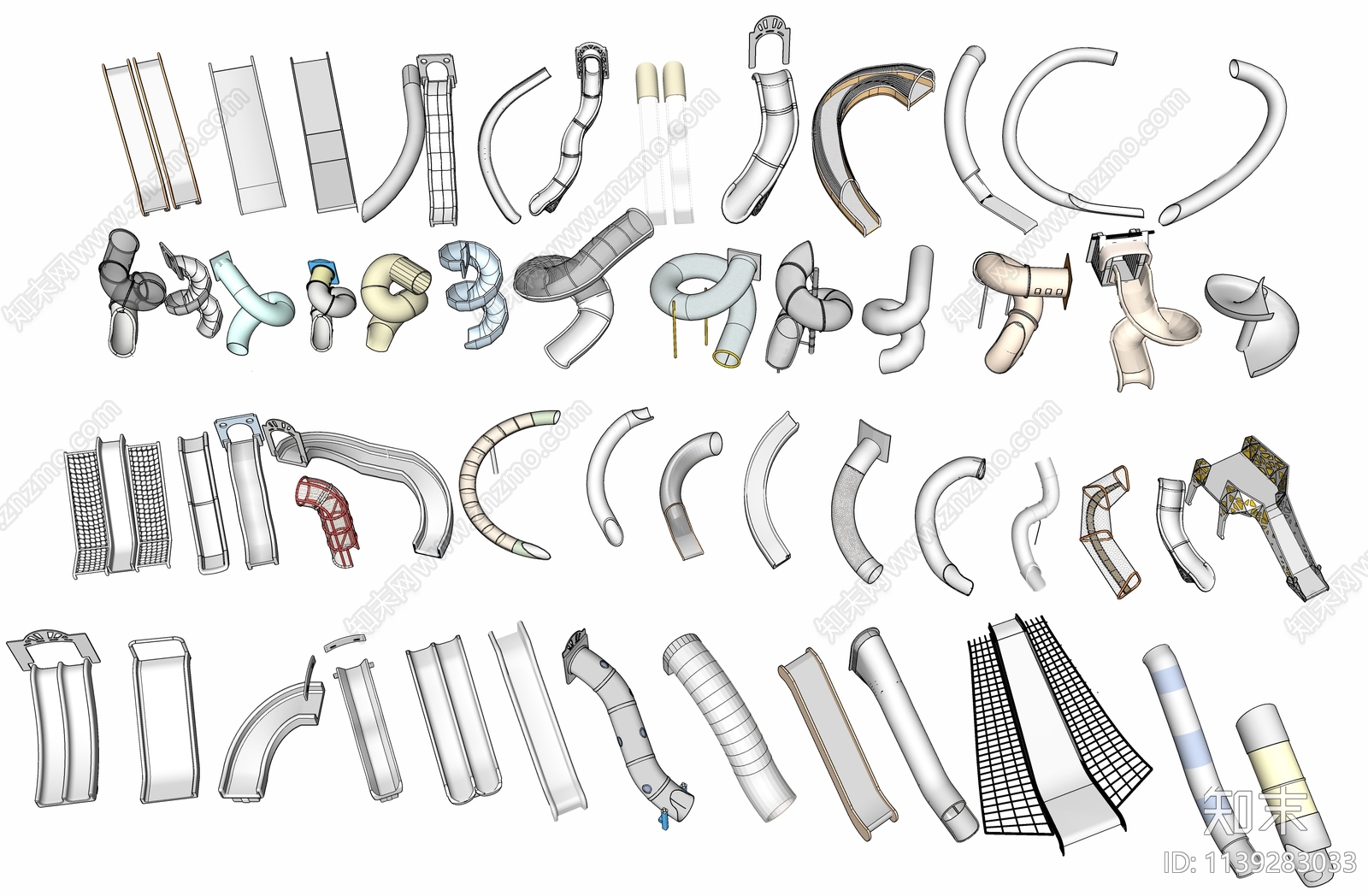 儿童滑梯SU模型下载【ID:1139283033】