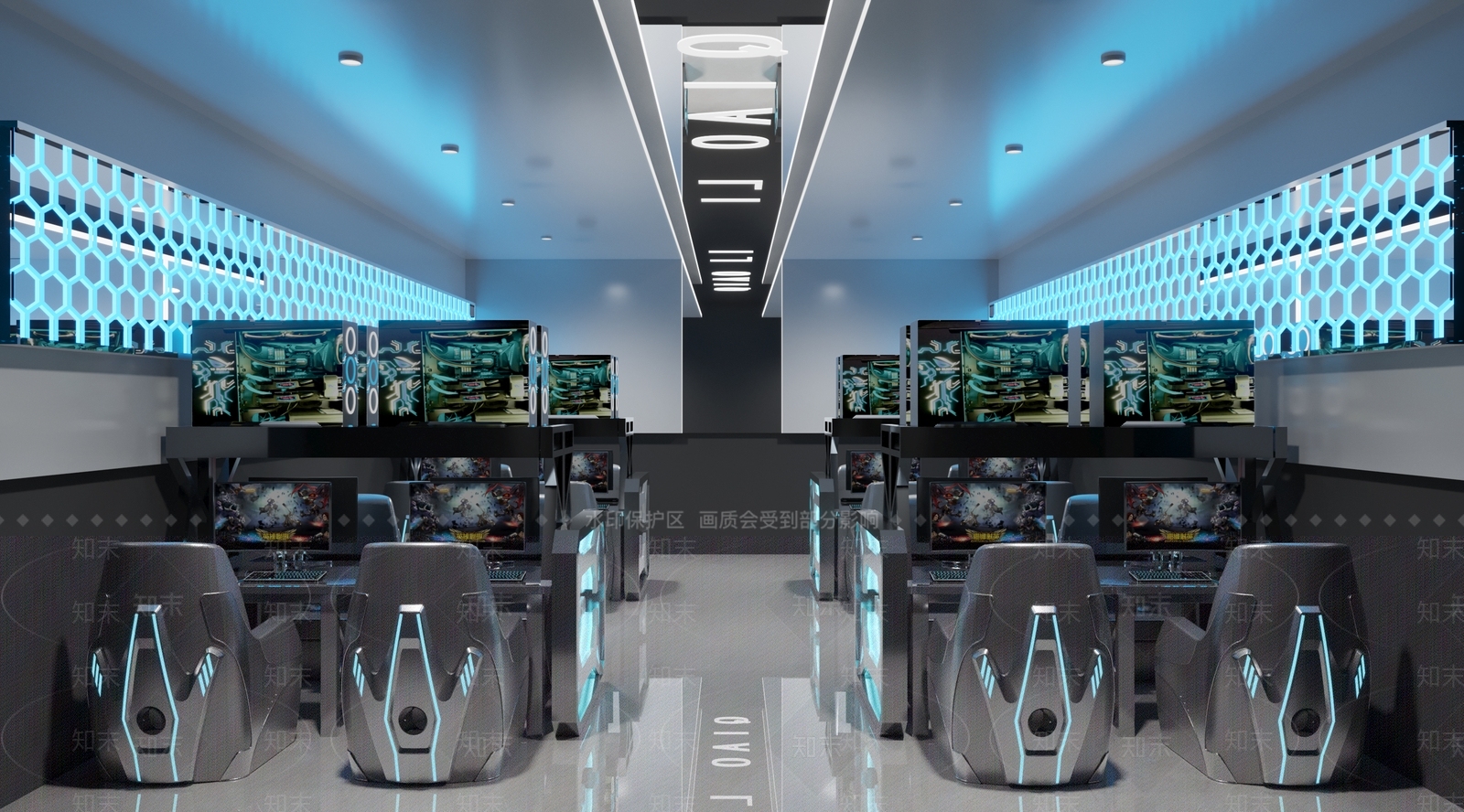 现代科技感网咖3D模型下载【ID:1139285691】