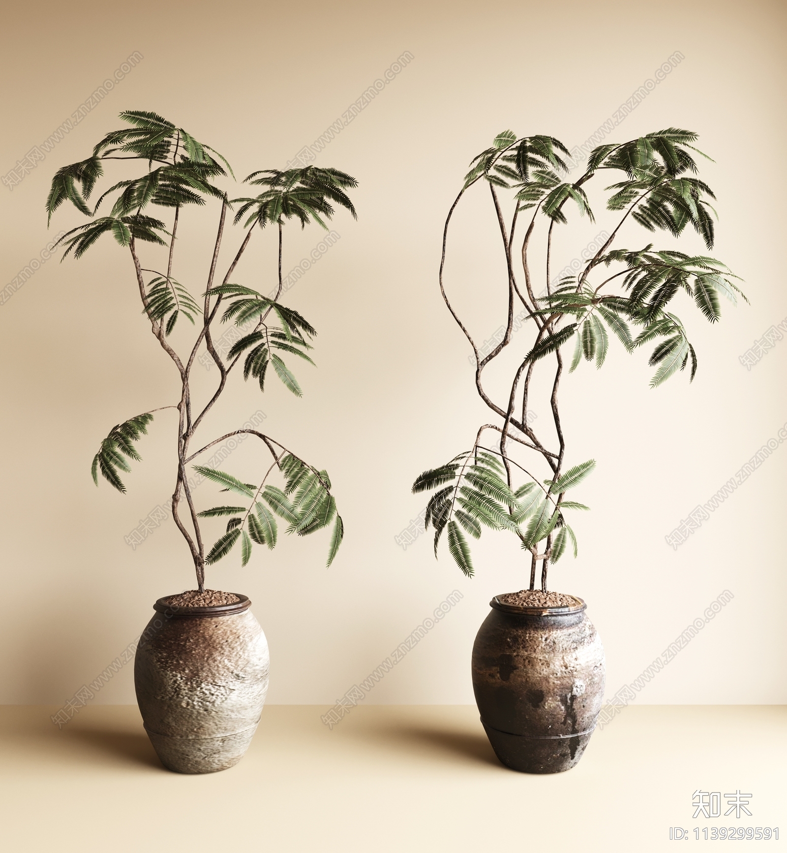 绿植盆栽3D模型下载【ID:1139299591】