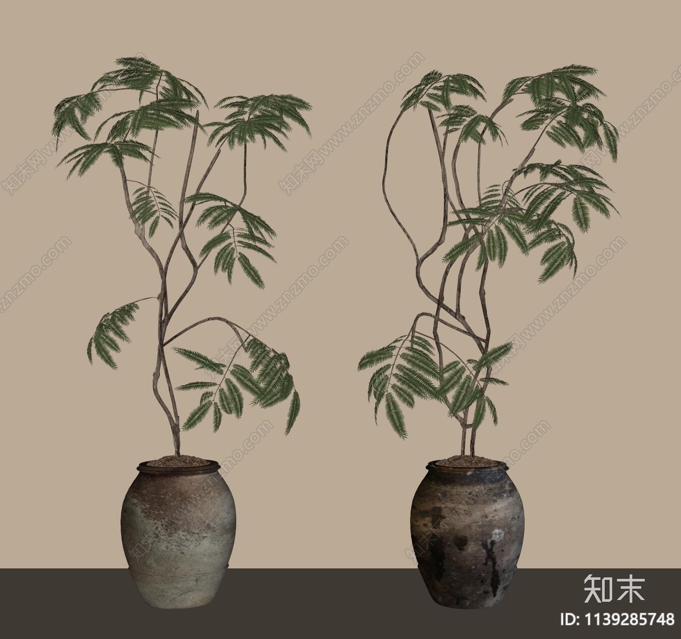 中古风绿植盆栽SU模型下载【ID:1139285748】