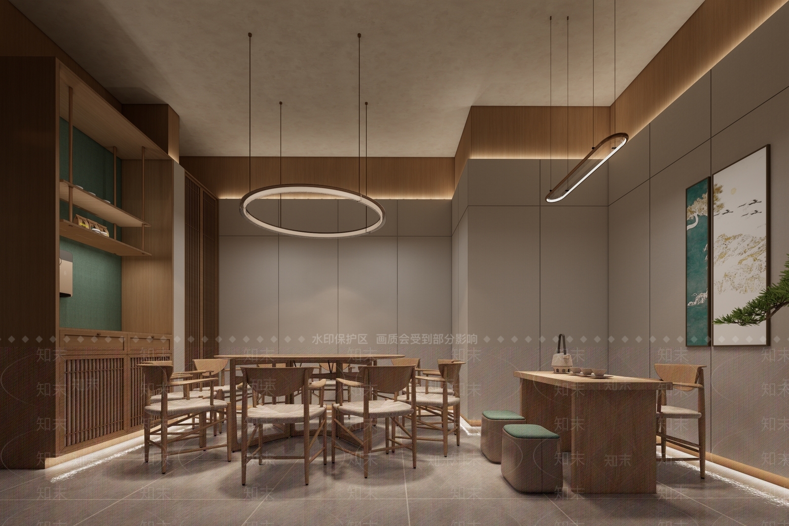 新中式火锅店包间SU模型下载【ID:1139286503】