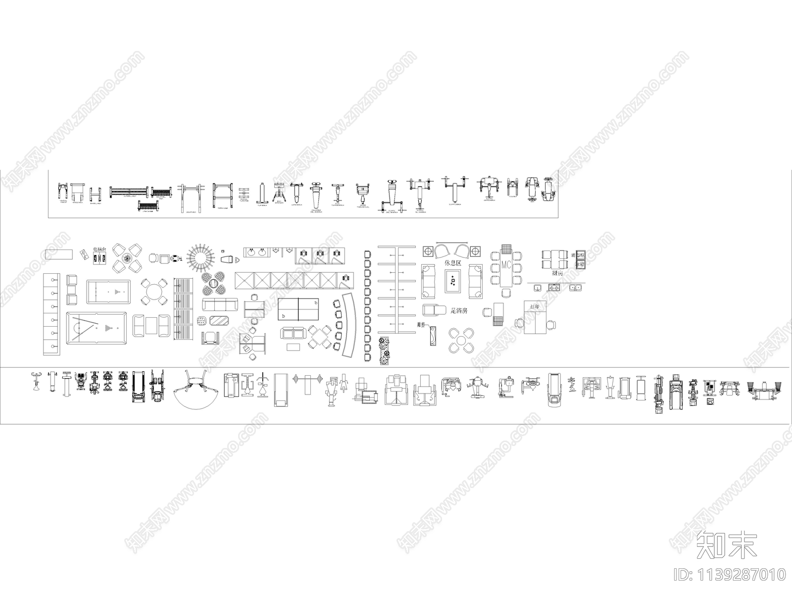 健身器材cad施工图下载【ID:1139287010】