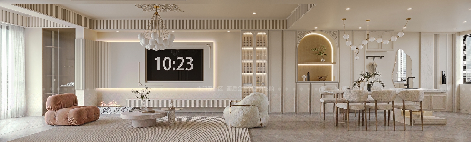 法式客餐厅3D模型下载【ID:1139294570】