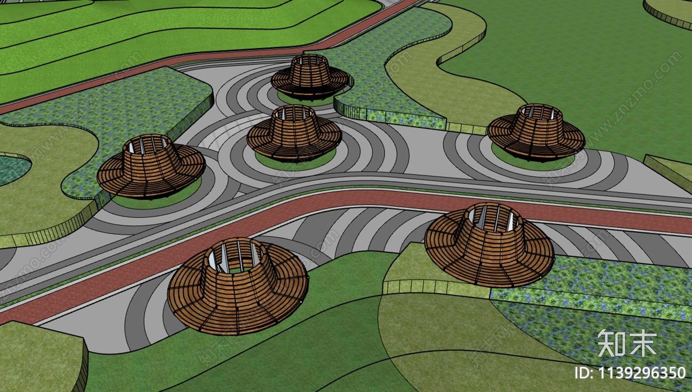 防腐木围树椅详图施工图下载【ID:1139296350】