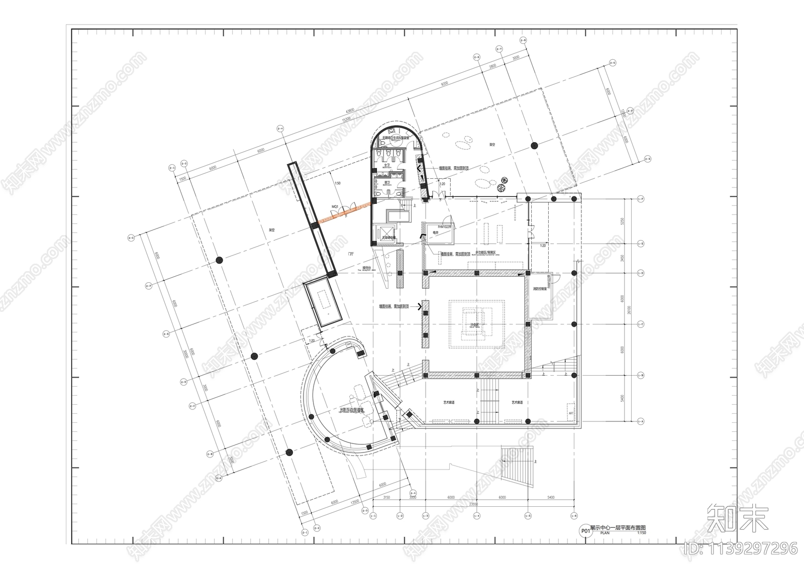 地产售楼处效果图cad施工图下载【ID:1139297296】