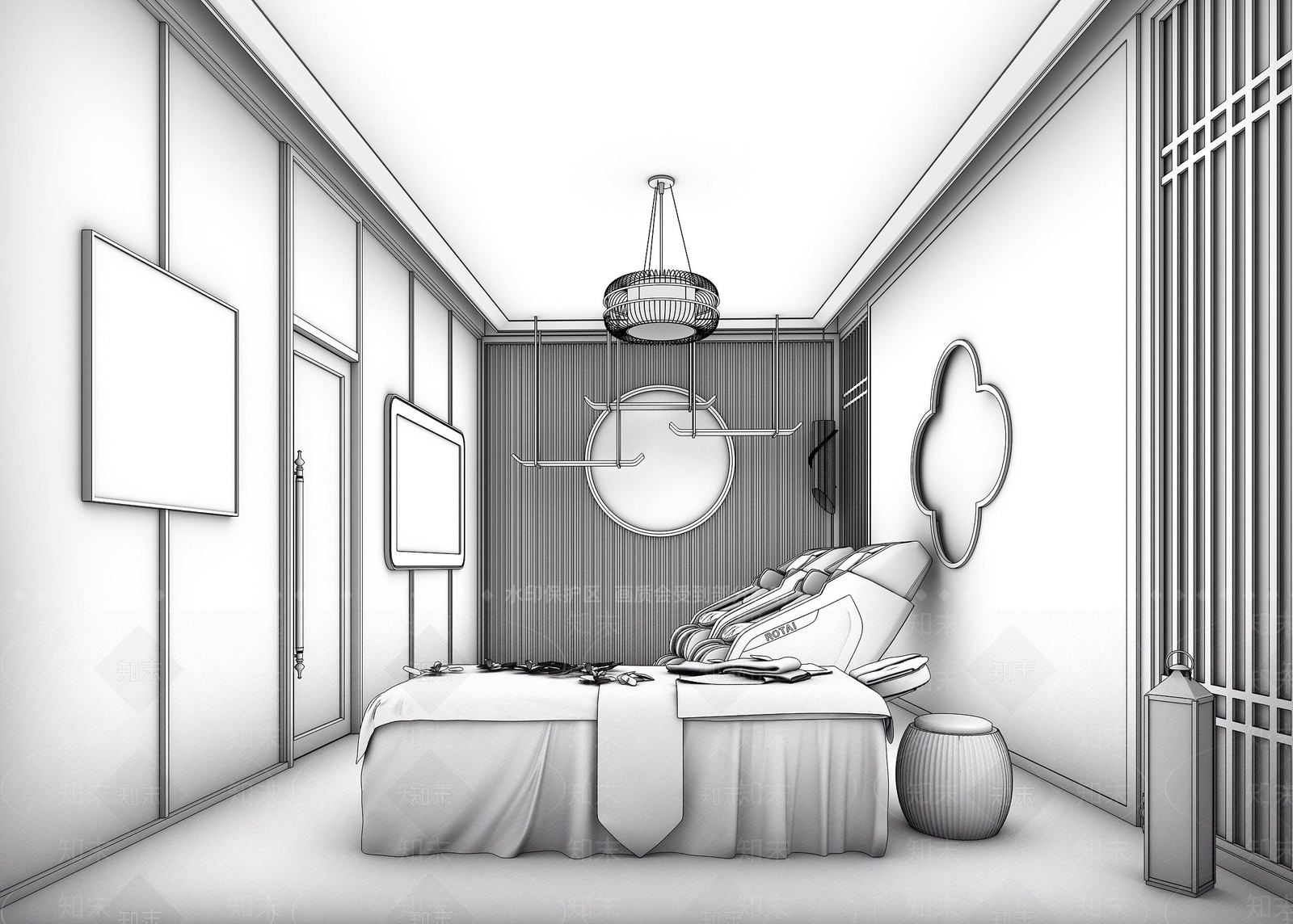 新中式美容SPA店3D模型下载【ID:1139297765】