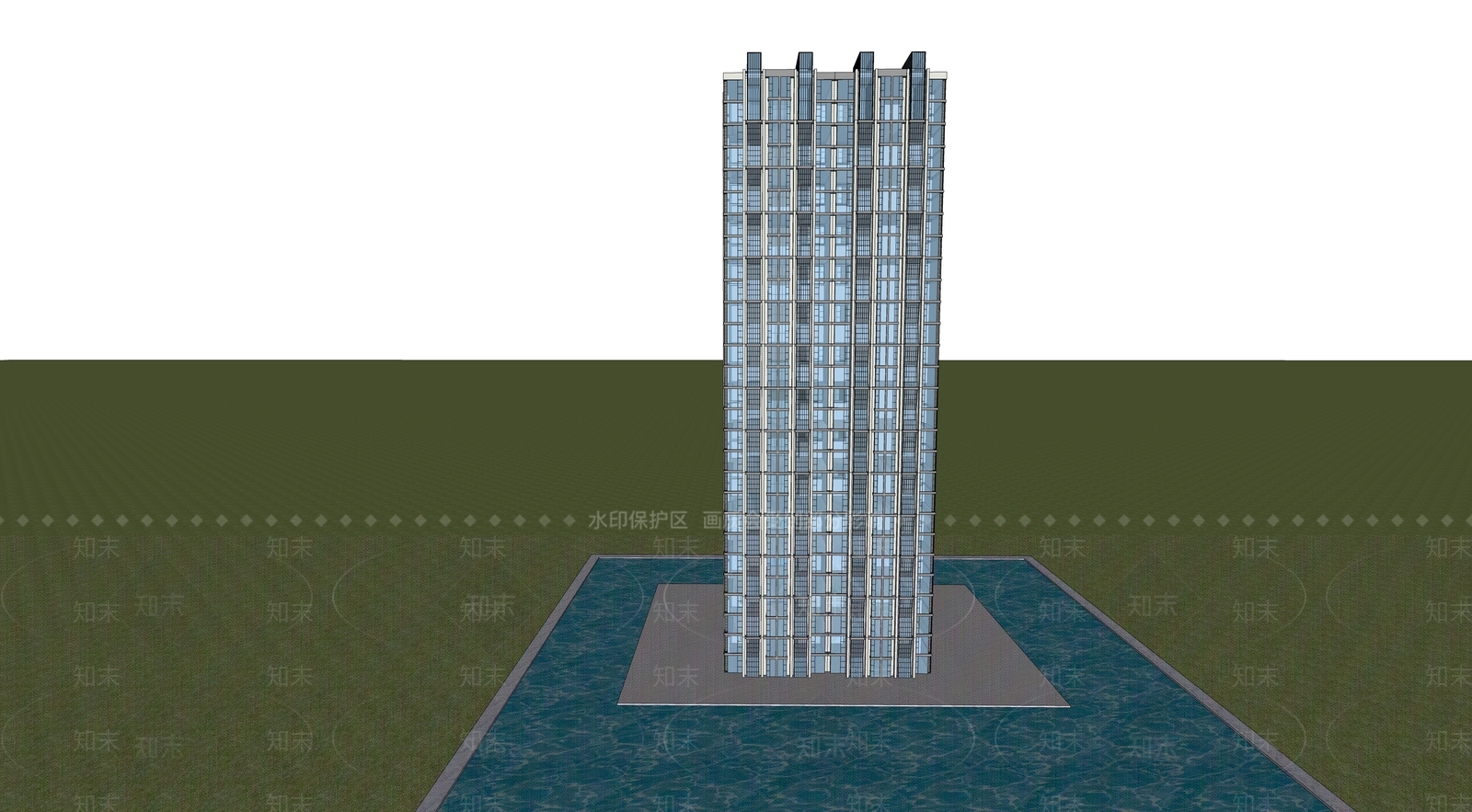 现代高层住宅SU模型下载【ID:1139298401】