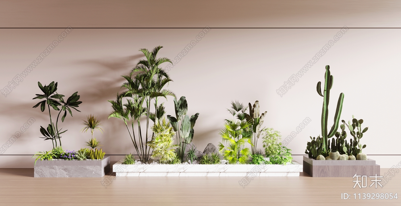 室内植物堆3D模型下载【ID:1139298054】