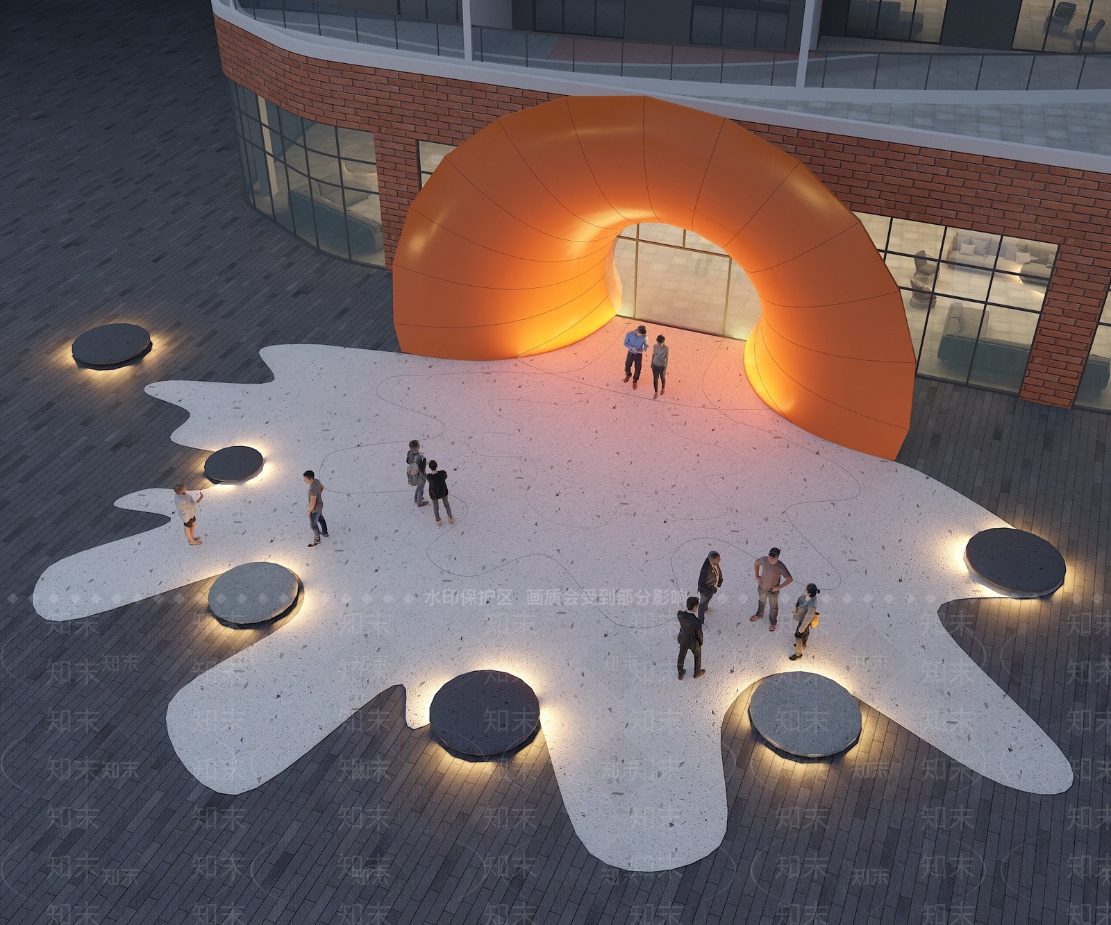 现代展览馆建筑SU模型下载【ID:1139300812】