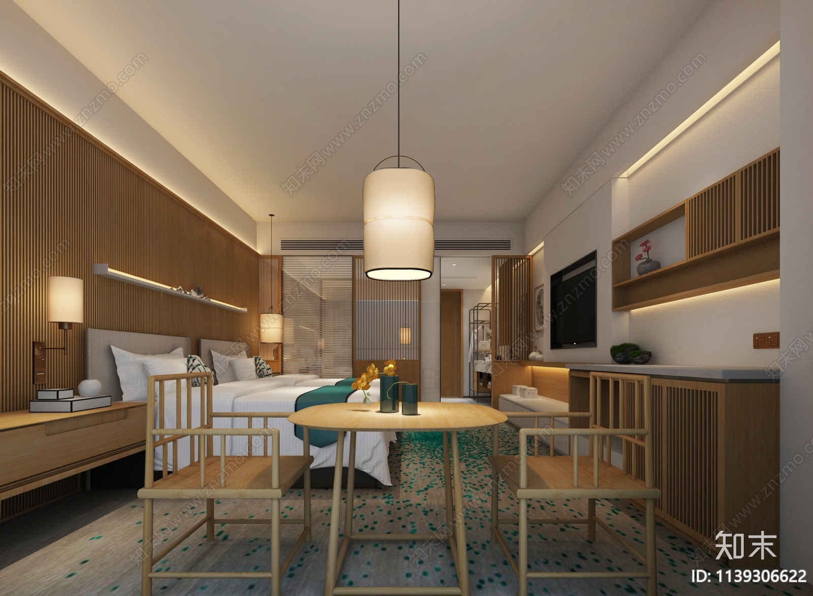 光明港梅园国际大酒店客房cad施工图下载【ID:1139306622】