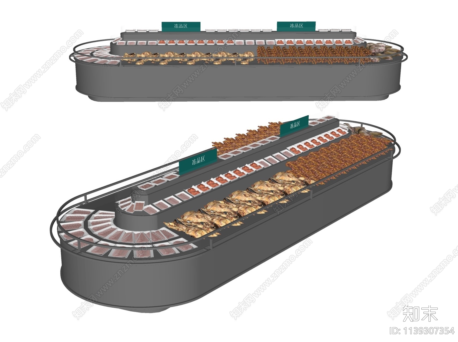 冰柜肉柜SU模型下载【ID:1139307354】