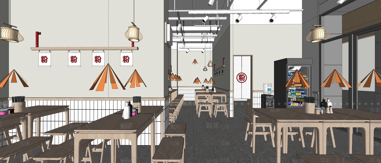 现代早餐店SU模型下载【ID:1139308586】