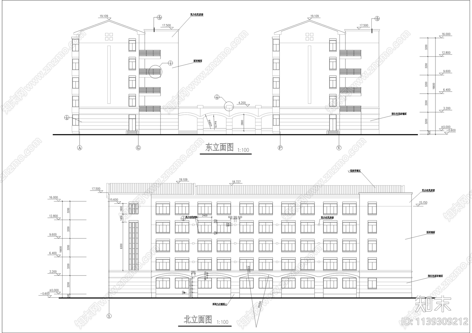 学生宿舍建筑cad施工图下载【ID:1139309212】