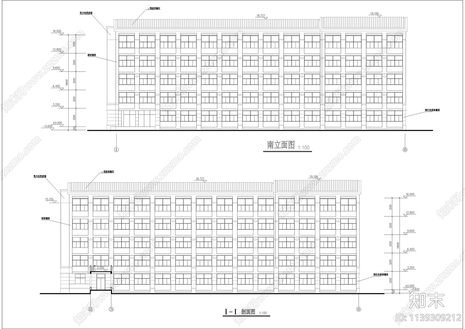 学生宿舍建筑cad施工图下载【ID:1139309212】