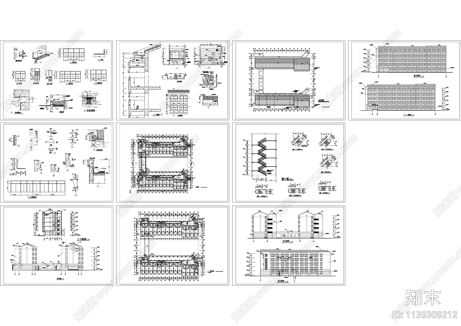 学生宿舍建筑cad施工图下载【ID:1139309212】