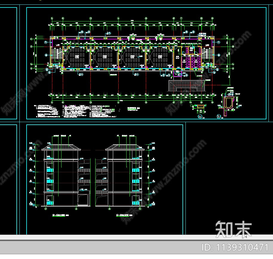 学校教学楼建筑施工图下载【ID:1139310471】