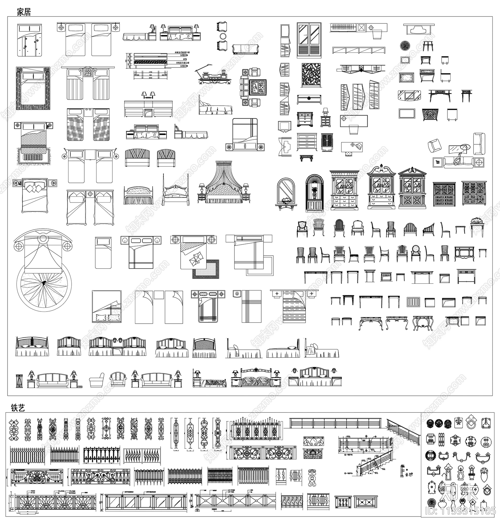 室内设计家装工装cad施工图下载【ID:1139315105】