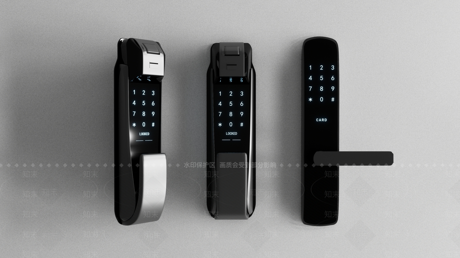 现代智能门锁SU模型下载【ID:1139315498】