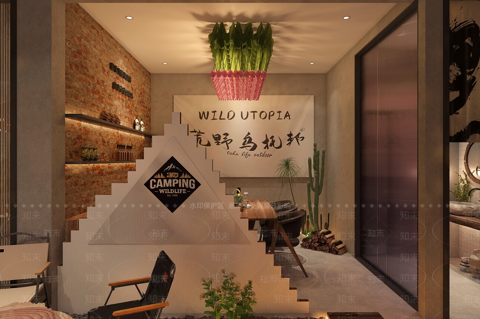 工业风露营烧烤店3D模型下载【ID:1139320937】