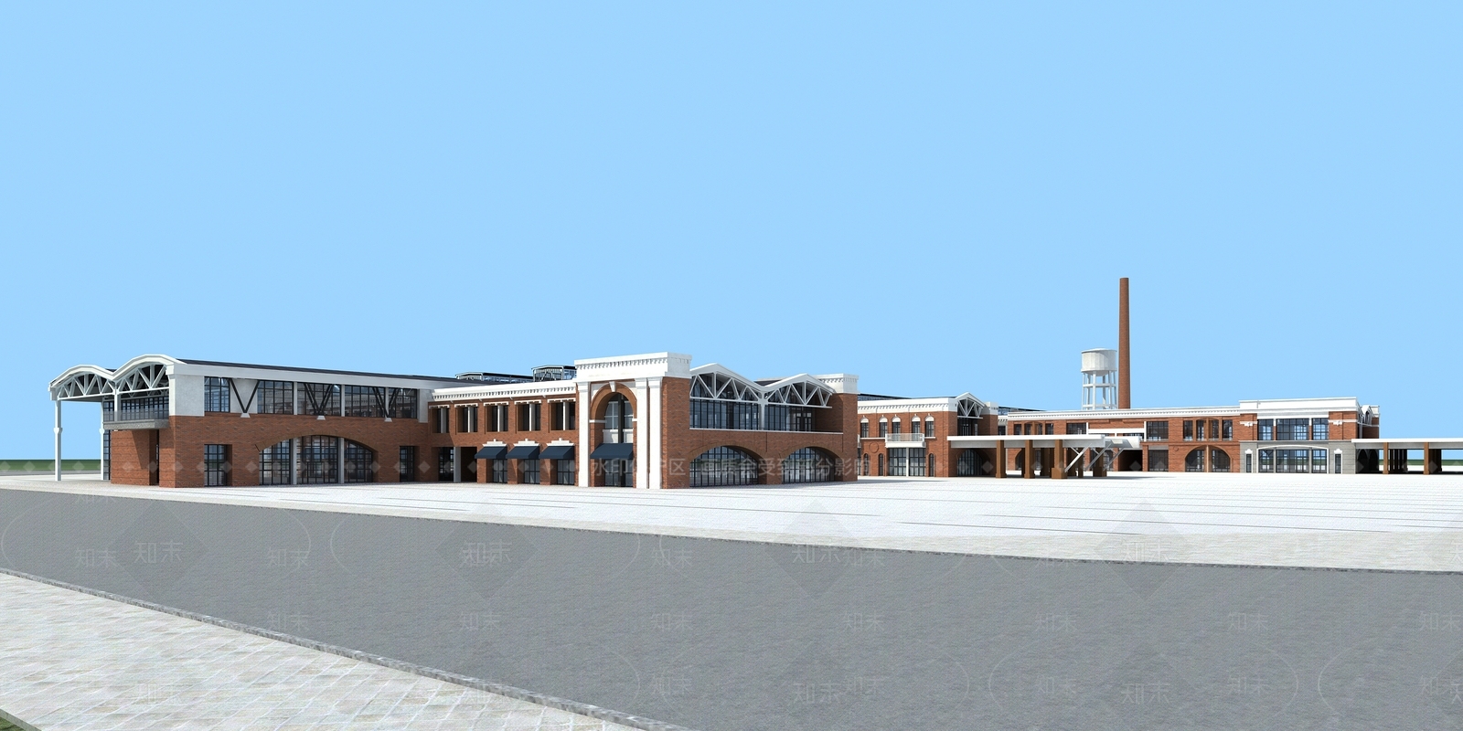 简欧商业市场鸟瞰规划3D模型下载【ID:1139384631】