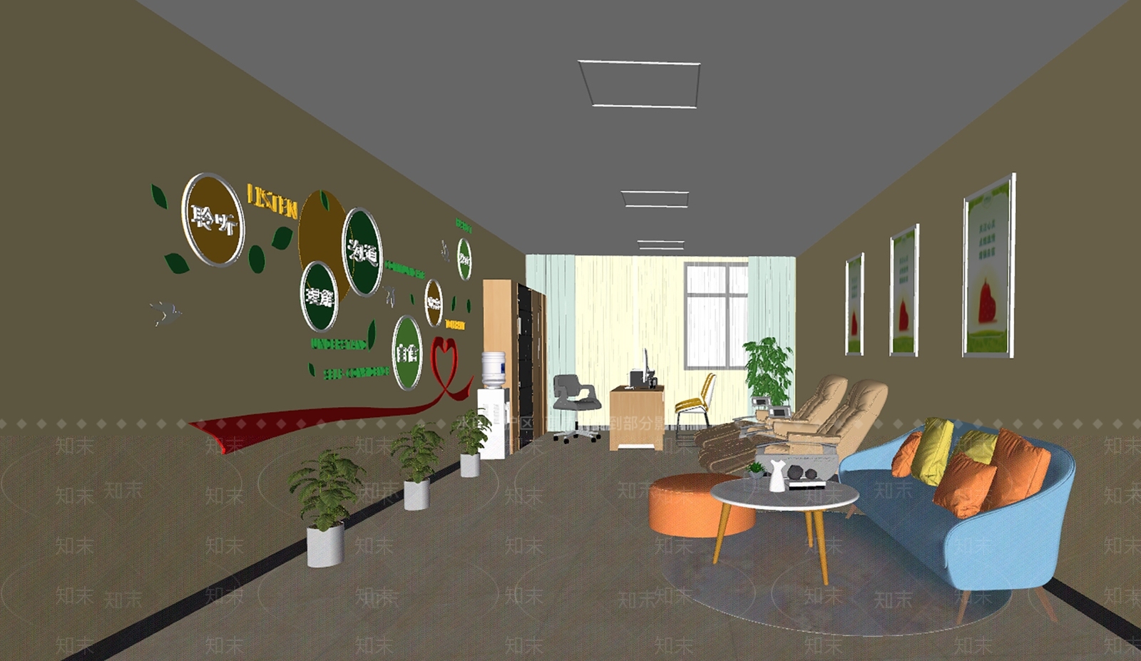 现代心理咨询室SU模型下载【ID:1139324354】