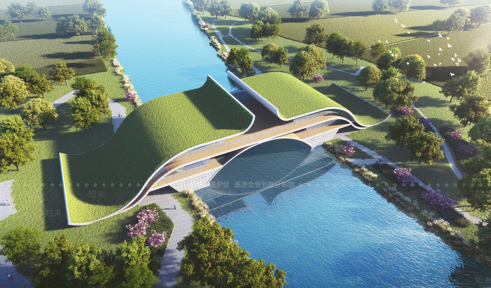 现代展览馆建筑SU模型下载【ID:1139324565】