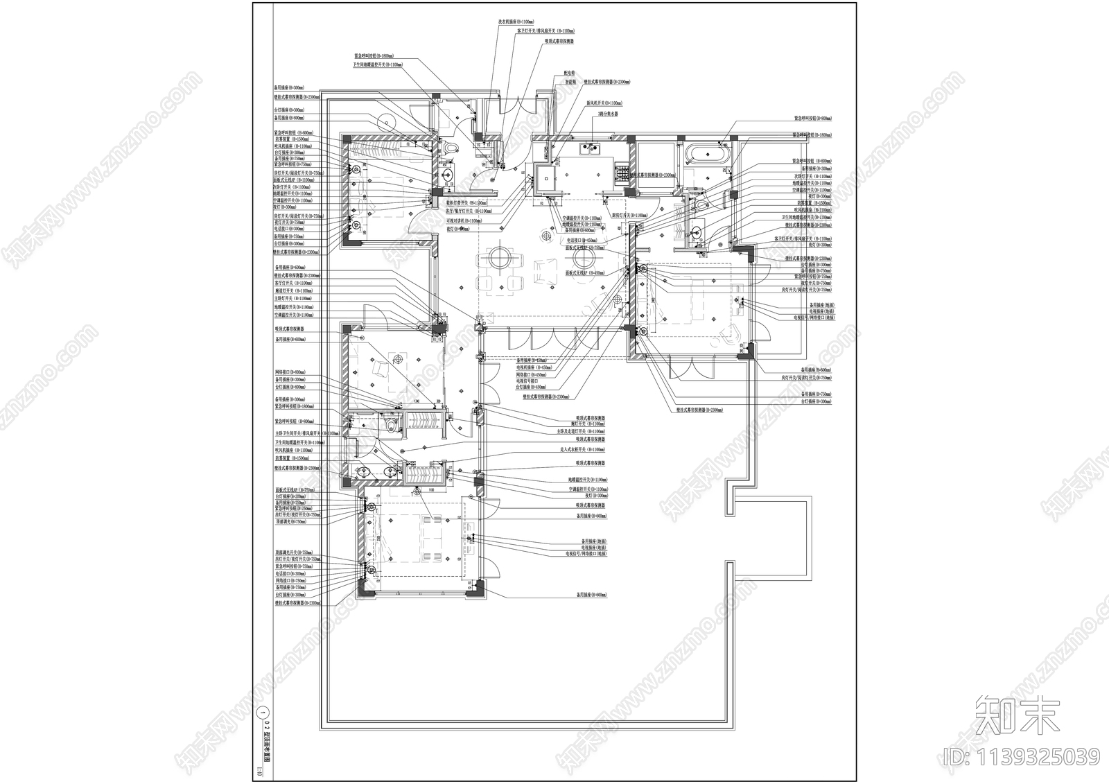 绿城桃李春风中式别墅精装修施工图下载【ID:1139325039】