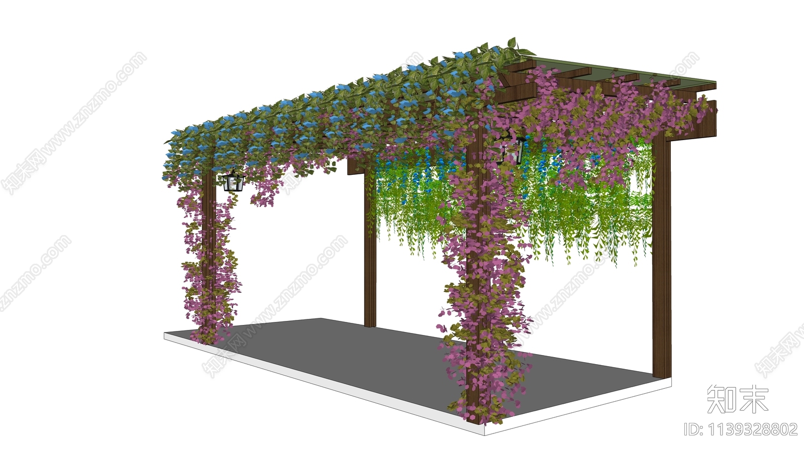 爬藤廊架SU模型下载【ID:1139328802】