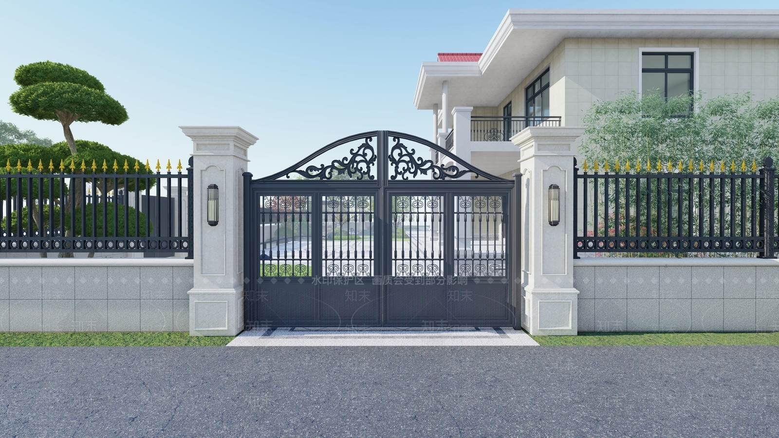 欧式庭院大门SU模型下载【ID:1139331110】