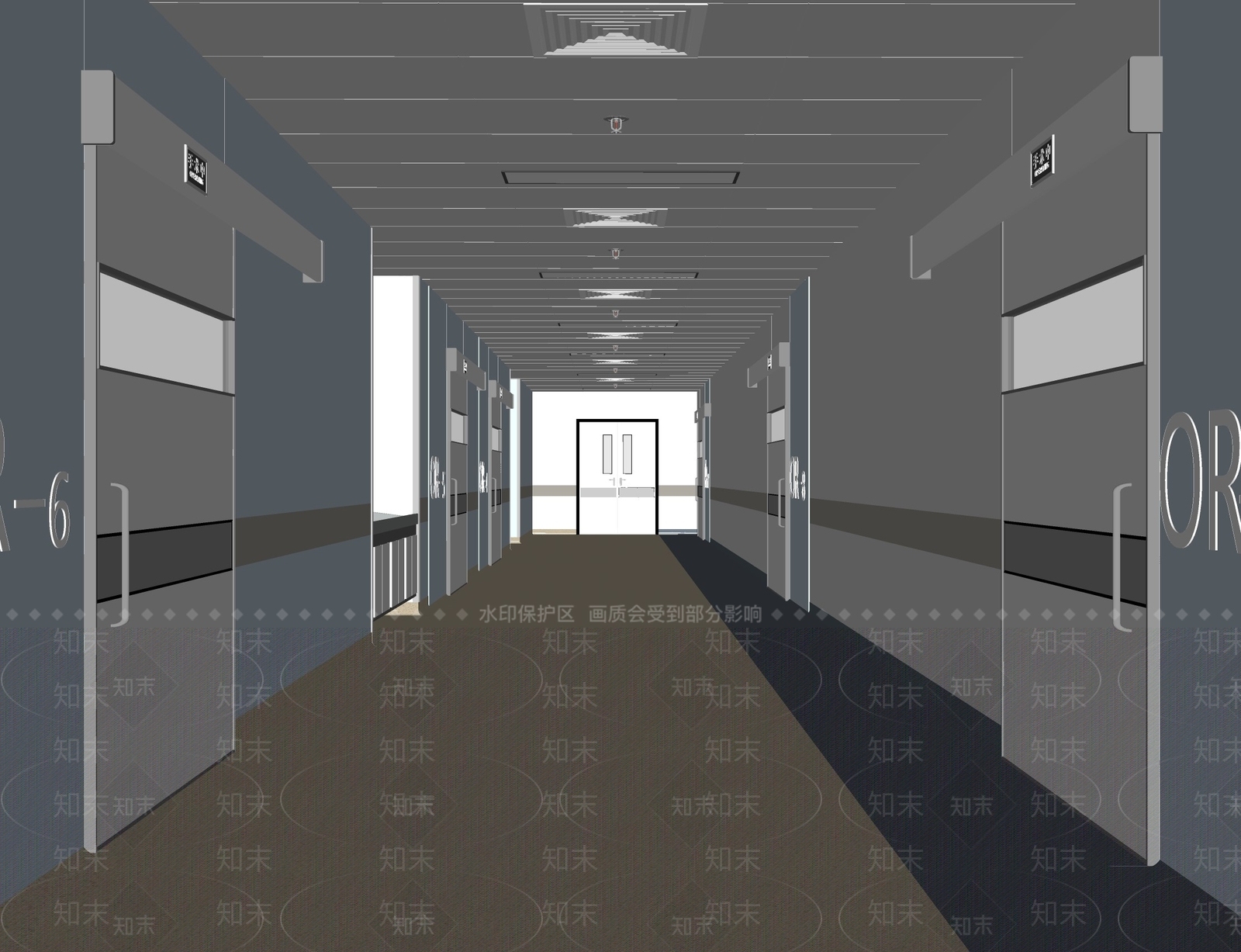 现代医院走廊SU模型下载【ID:1139333426】