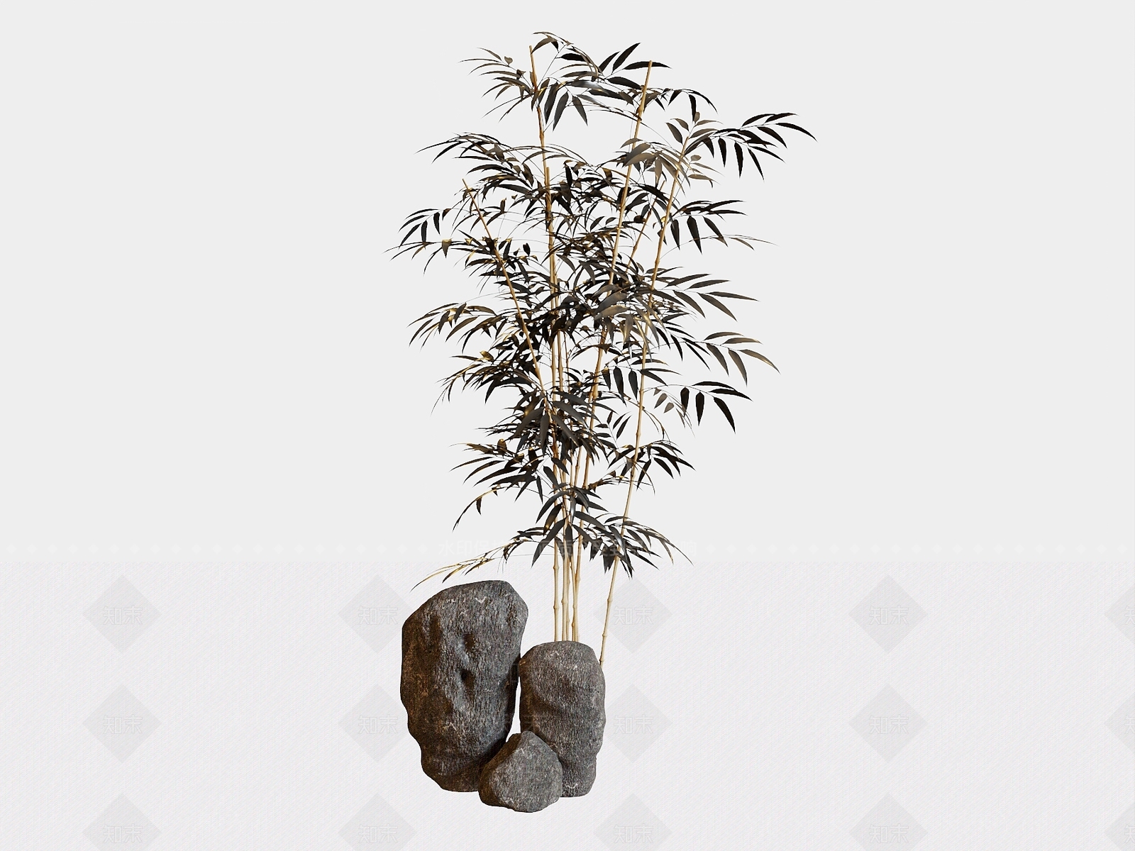 中式石头3D模型下载【ID:1139340897】