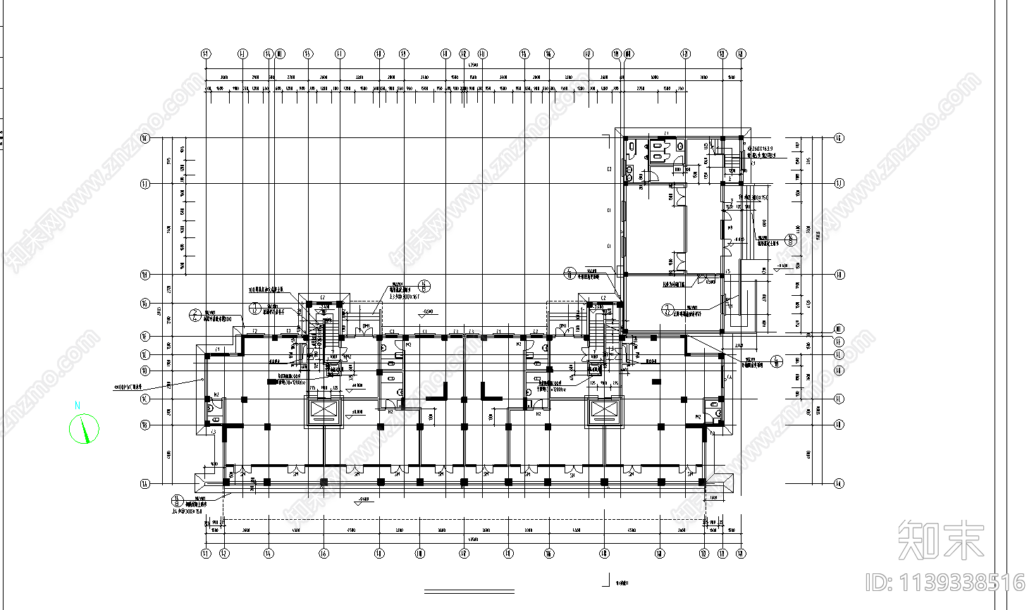 小高层住宅建筑cad施工图下载【ID:1139338516】