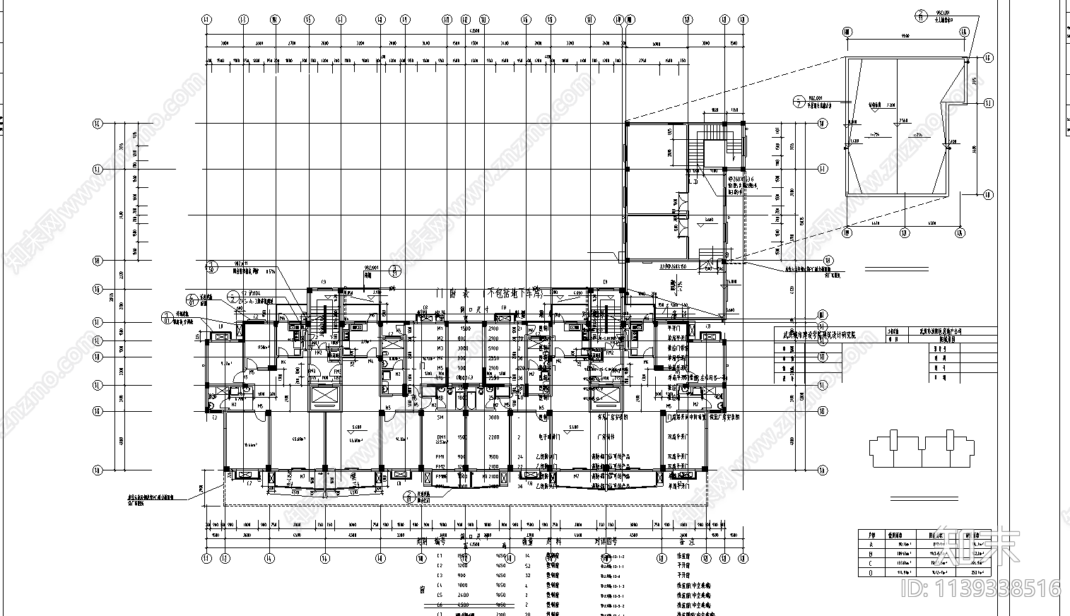 小高层住宅建筑cad施工图下载【ID:1139338516】