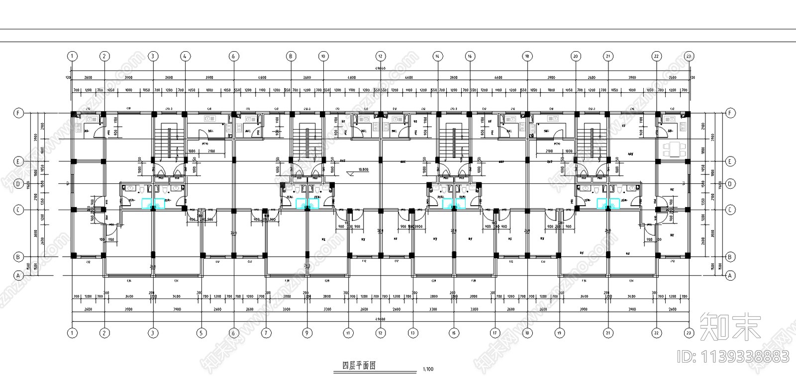 住宅搂建筑cad施工图下载【ID:1139338883】