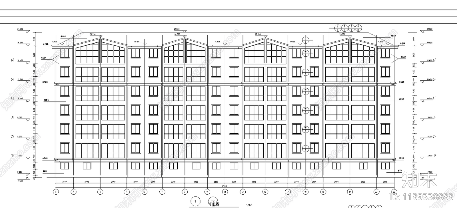 住宅搂建筑cad施工图下载【ID:1139338883】