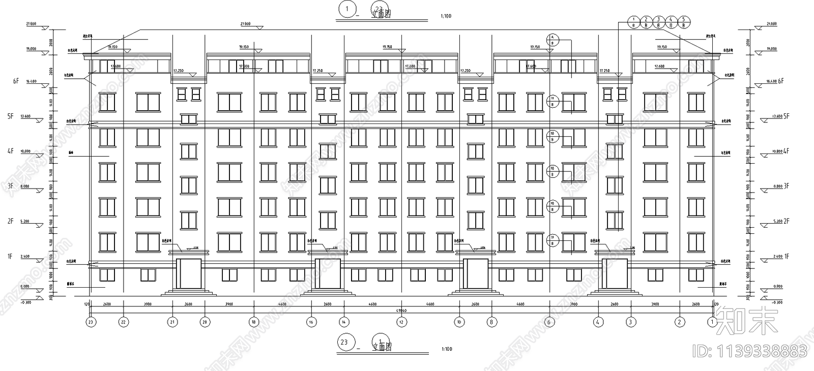 住宅搂建筑cad施工图下载【ID:1139338883】